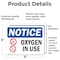 Signmission Oxygen In Use, 5 in W x Rectangle, Vinyl Decal OS-2PACK-NS-D-35-L-16314 - alternate 2